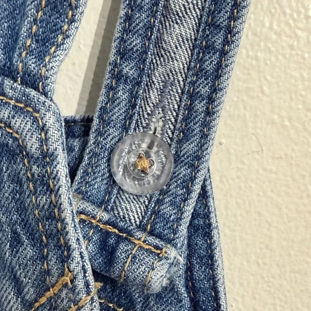 OLD NAVY Denim Overalls Girls Size 6-7 Small Adjustable Straps Kids